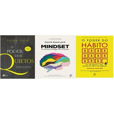 Imagem de Kit 3 Livros Poder Dos Quietos Mindset Poder Do Habito