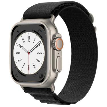 Imagem de Pulseira de Nylon com Presilha para iWatch 38mm / 40mm / 41mm - Preto 