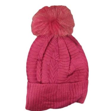 Imagem de Touca Feminina Forrada de Pelinho de Pelúcia Pompom Gorro Toca de Inve