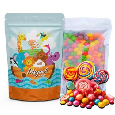Imagem de Kit Festa Com 5 Saquinhos Em Pé 12x19cm Vários Temas - Mundo da Bina, 