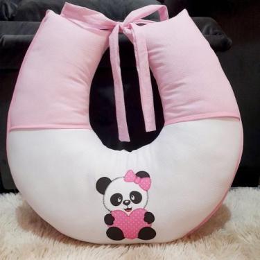 Imagem de Almofada de Amamentação Bebê Conforto Estampada e Bordada 100% Algodão