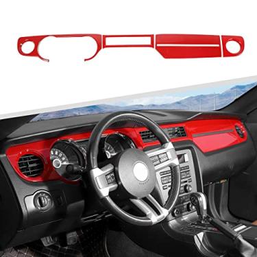 Imagem de Jimen Para Ford Mustang 2010-2014 console central painel interior acabamento acessórios (vermelho)