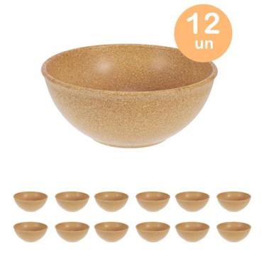 Imagem de 12un TIGELA 500ml BOWL CUMBUCA SOPA CALDO MARROM CLARO - Evo