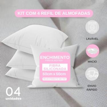 Imagem de Enchimento Almofada Refil 50x50 Silicone Kit Com 4 Unidades - Jbaby En