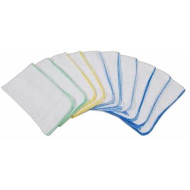 Imagem de 10 Fralda De Pano Grande Lisa 70x70cm Com Crochê - Dugu, Masculino