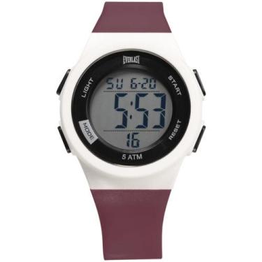 Imagem de Relógio Everlast Masculino A Prova D'Agua Digital Resistente, Vinho, Ú