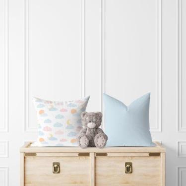 Imagem de Kit 2 Almofadas Com Enchimento Infantil Nuvens Estampadas Candy - Core