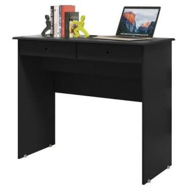 Imagem de Escrivaninha mesa Aparador de 02 gavetas cor Preta Black - EJ