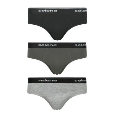 Imagem de Kit/3 Cueca Slip Selene 11900.001 Algodão T. P/EG, G, 997, Preto, Chum