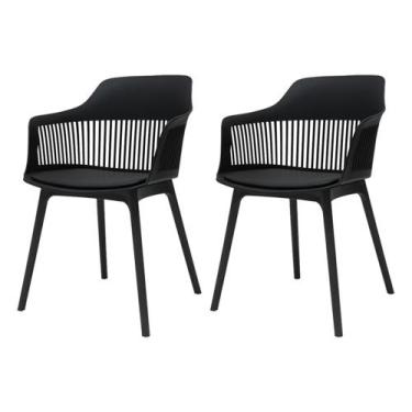 Imagem de Kit 2 Cadeiras Polipropileno Marcela Preta Cozinha Jantar - Waw Design