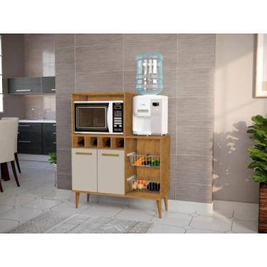 Imagem de Fruteira Balcão NU Estilo Retrô Com Espaço Para Forno Cor Ipê / Off Wh