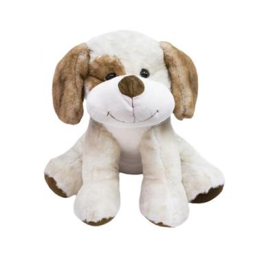 Imagem de Cachorro Mancha Marrom Olho Sorrindo Sentado 36cm Pelúcia - Fofy Toys