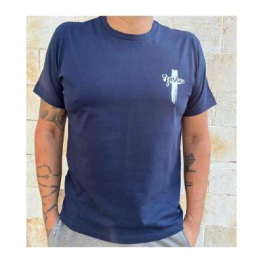 Imagem de Camiseta Evangelica Masculina - Azul Marinho - Luau Brasil, Cinza, m