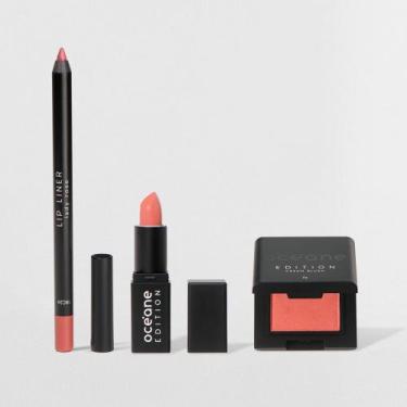 Imagem de Kit Lápis Labial Rosa + Mini Batom Nude + Mini Blush Cremoso Caramelo 