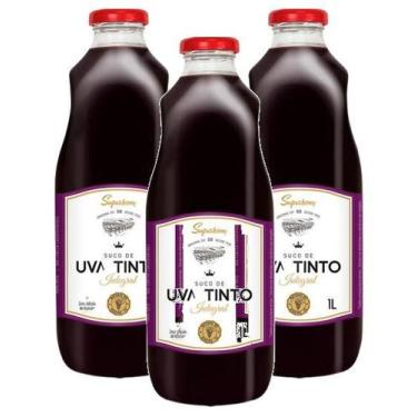 Imagem de kit 3 SUCO SUPERBOM UVA TINTO INTEGRAL VIDRO 1L