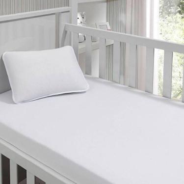 Imagem de Lençol para berço 70 x 130 x 12 cm percal 200 fios 100% al branco - Ha
