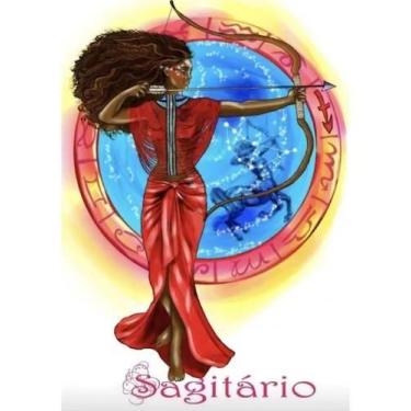 Imagem de Canga Praia Signos Poliéster Moda Verão Beach Astrologia - Blue, Sagit