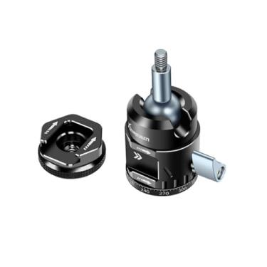 Imagem de Cabeça esférica universal, três cabeças, sapata fria, cabeça pequena, base de sapato, suporte para monitor de tripé para câmera DSLR