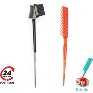 Imagem de Kit Baby Hair 3 em 1 Ponta Aço Fina Escovinha Sobrancelha, Pente 3 fil