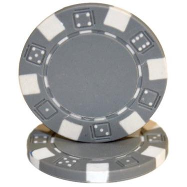 Imagem de Brybelly 50 Dados Listrados Composto Argila Cinza 11,5 gramas Fichas de Poker