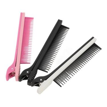 Imagem de 3 Peças de Pente de Provocação, Pentes de Provocação, Ferramentas de Estilo para Colorir, Pentes de Ferro Planos para Mulheres, Pentes de Separação para Trançar Cabelo, Grampos