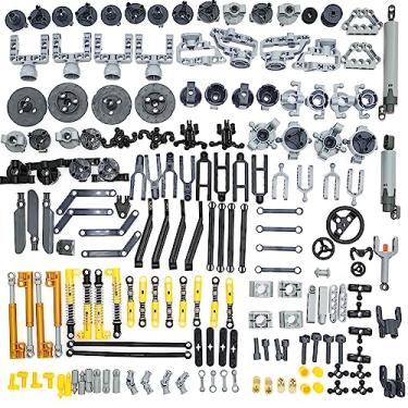 Imagem de Habow 169pcs Technic-Parts Axle-Pin-Connector Compatible with Major Brands Technic Parts, Wheels Link Chain Steering Suspension Engine Linear Actuator Shock Absorber MOC-Replacement-Pieces