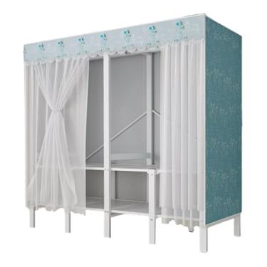 Imagem de Guarda-roupa Armário dobrável portátil para crianças, guarda-roupa com haste suspensa, empilhável, grosso, armário de armazenamento para casa, quarto armário