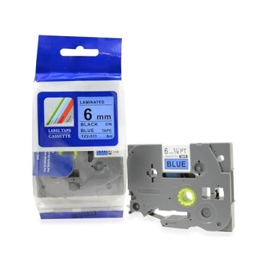 Imagem de Fita Refil Compatível TZ-511 TZe-511 Azul 6mm para Rotulador Brother PT-H105 PT-H110 PT-D200 PT-D210 PT-D400 PT-D410 PT-D600 PT-D610BT PT-P300BT P-Touch Cube
