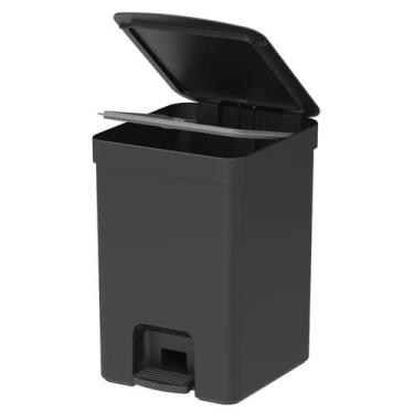 Imagem de Lixeira Para Cozinha Banheiro Escritório Esconde Saco Com Pedal 12L Pr