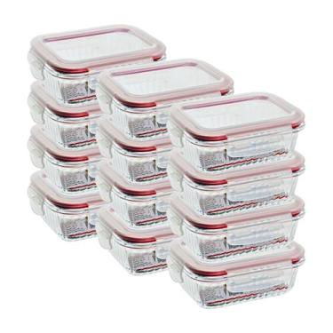 Imagem de 12 Potes Vidro Hermético 370ml Mantimentos Marmitas Fitness - Belo Vid