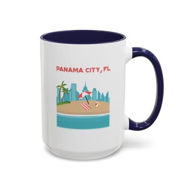 Imagem de Caneca de café Panama City Beach - Vibrações divertidas de praia, presente para amantes da costa, decoração de verão, lembrança de viagem, amantes de café
