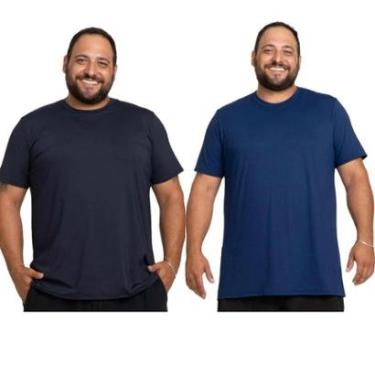 Imagem de Kit 2 Camisa Masculina Plus Size Esportiva Academia Malha Fria-Masculino