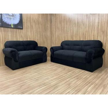 Imagem de Sofás 2 e 3 Lugares Encanto Beleza e Praticidade - Alpoim, Preto