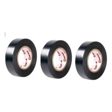 Imagem de Kit 03 Fita Isolante Profissional Cortag 18mm X 10m