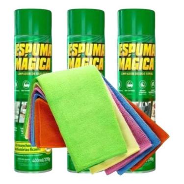 Imagem de Kit Espuma Mágica E Pano De Microfibra Para Limpeza Completa - Não inf