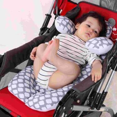 Imagem de Almofada de apoio de cabeça de bebê removível carrinho infantil almofada almofada respirável para assento de carro infantil substituição forro para assento de carro carrinho