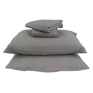 Imagem de Jogo de Cama Queen Microfibra Mesclado Cinza - A\CASA