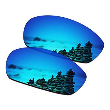 Imagem de SmartVLT Lentes de reposição masculinas para óculos de sol Oakley Whisker - Mais opções, Policarbonato - Azul gelo polarizado revestido com ar, Tamanho �nico