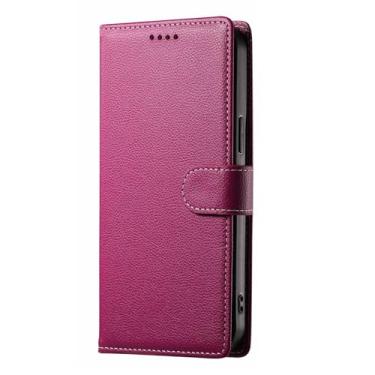 Imagem de LTLMYDAM Capa fólio para Samsung Galaxy S25 Ultra/S25 Plus/S25, carteira de couro com textura de lichia macia interna com suporte, proteção contra quedas, rosa, S25