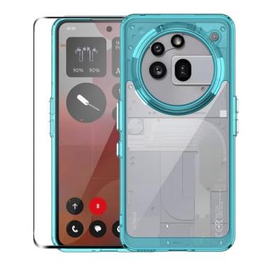Imagem de Covthch Capa para celular 3a Pro com protetor de tela, capa para celular Nothing Phone 3a Pro, capa de proteção contra quedas de nível militar, capas protetoras resistentes à prova de choque (azul)