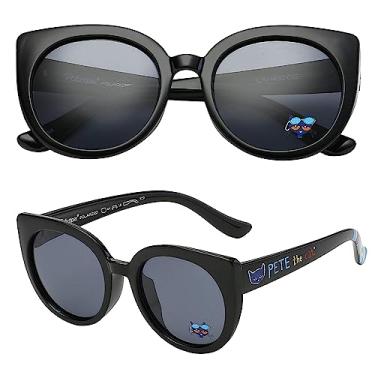 Imagem de Óculos de sol infantil retrô polarizado infantil Pete the Cat – sem BPA, Pete the Cat | Black | Polarized Smoke