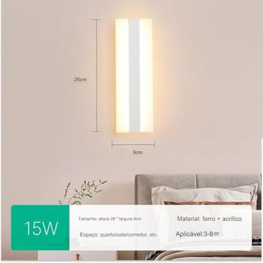 Imagem de Arandela, Luminária De Parede, Arandela Led, 3 Cores em 1 (KJ21 Branco (28x9x4))