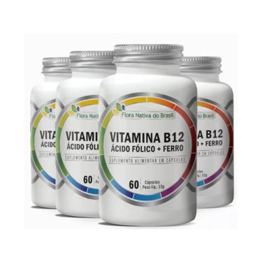 Imagem de 4 Ferro + Ácido Fólico + Vitamina B12 Metilcobalamina 60cps