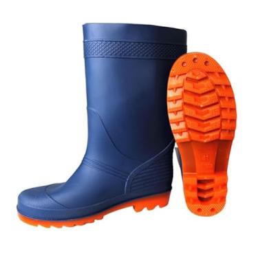 Imagem de Bota De Chuva Leve De Borracha Antiderrapante E Impermeável Para Pesca Cano Médio Para Homens, Botas Chuva Respiráveis ​​PVC Para Trabalho Em Jardim Ao Ar Livre, Para Jardinagem(Blue,37 EU)