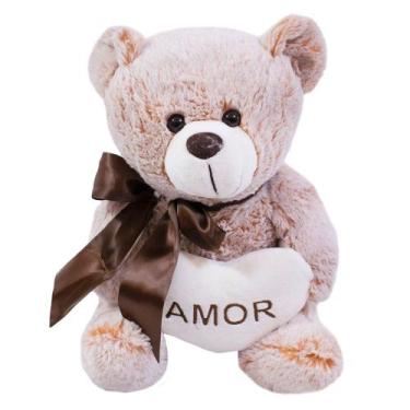 Imagem de Urso Coração Amor Marrom Alaranjado 30cm - Pelúcia - Foffy