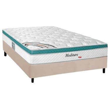 Imagem de Cama Box Casal com Colchão Herval Meditare Molas Ensacadas 138x188x69c
