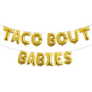 Imagem de Taco About A Baby Decorações Fiesta Decoração de Chá de Bebê Balões Gêmeos Mexicanos para Chá de Bebê Taco Bout Balões para Bebês Decoração de Revelação de Gênero (TACO BOUT BABIES Dourado)