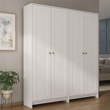 Imagem de Armário de Lavanderia Americano 4 Portas 8 Prateleiras Branco - Pnr Móveis