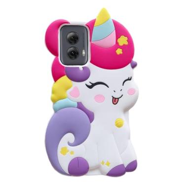 Imagem de Capa macia de unicórnio 3D para Moto G Power 5G 2024, desenho kawaii fashion personagem unicórnio cavalo crianças meninas mulheres capa de silicone macio para Moto G Power 5G 2024