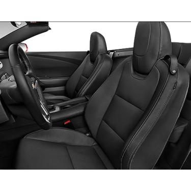 Imagem de luxuperce Capas de assento personalizadas para Chevrolet Camaro 2010-2015 5ª geração Camaro LT LS SS Coupe/modelos conversíveis Capas de assento de couro sintético (frente)